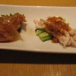 前菜（金目鯛の南蛮、バンバンジー）(2014.09)