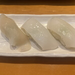 うまい鮨勘 - いか三昧　620円（あおりいか／やりいか／すみいか）