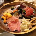 日本酒と私 - 五種盛り（６５０円）