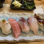 ますだや - ふぐ　中トロ　鯵　ひらそ(平政)  穴子