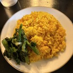 Hot Spice Shop Hood Dog - ライス普通盛りに菜の花サブジ