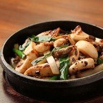Grilled purple squid with butter and soy sauce