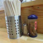 煮干中華ソバ イチカワ - カウンター上の様子