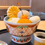 菊丸 - 丹波黒豆あんみつ横から