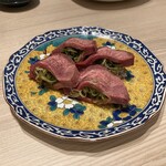 焼肉 伊勢舌 - 厚切りネギタンサンド