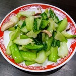黄鶴楼 餃子酒場 - 2025/11月。単品、青梗菜と椎茸炒め。