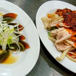 黄鶴楼 餃子酒場 - 2025/11月。ピータンとよだれ鶏のAセット。