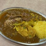 ナイルレストラン - お肉をほぐしてもらったムルギーランチ(お米の量半分)