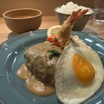 手作りハンバーグ卵 - 