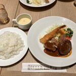 昔洋食 みつけ亭 - 料理写真:みつけ亭デラックスセット(ライス大盛り)