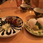 島ノ飯 みなもと - 鮪藁焼き島ニラ醤油