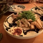 島ノ飯 みなもと - アオリイカとエリンギ豆腐ようバター