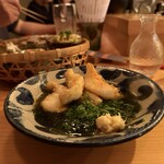 島ノ飯 みなもと - ミーバイの天ぷらアーサー汁