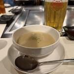 鉄板焼 朝日 - スープ