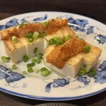 金町製麺 - 厚揚げのにんにく味噌のせ