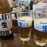金町製麺 - サントリー生ビール（中瓶）680円