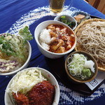 手打ち蕎麦しなの屋吉べぇ - ざるそばミニ丼　マボー丼、天丼、ソースかつ丼のいずれかチョイス