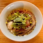 麺 㐂色 - 鴨しょうゆそば、芹根っこトッピング