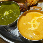 インド料理 ムンバイ - ほうれん草カレー、バターチキン