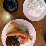 談話室杉の樹 - ジャンボエビとハンバーグセット