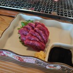 ろばたやき山ろく - 馬刺しです♪生姜&醤油で食べました(*´σｰ｀)