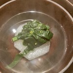 同心町 和食 瑞 - cafeとほうれん草のお吸い物