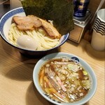 煮干そば 流。 - つけそば(中)、全部乗せ