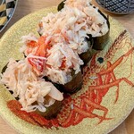 回転寿司 余市番屋 - たらばがにむき身軍艦