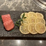 北新地焼肉 きらく - スーパーネギタン塩と上タン塩