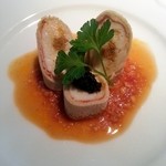 レストランブレ - タラバ蟹と雲丹のクレープ巻き・キャビア添え