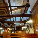 コメダ珈琲店 - 席から天井を見上げて