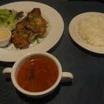 洋食屋ZEN - ⑪ 米沢一番育ち豚ロースのミソ焼き、ミネストローネスープ、ライス