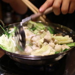 もつ藤 - もつ鍋混ぜます☆