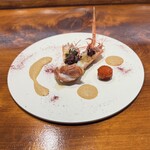 馳走西健一 - 赤座海老ソテー 海老味噌と海老のソース、フルーツトマト