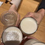 みやざき地頭鶏炭火焼 Kutsurogi 三四郎 - カンパ〜い♪(*^^)o∀*∀o(^^*)♪ｲｪｰｲ