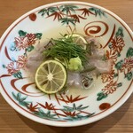日本料理 滴水 - 寄島産アコウ　アコウ出汁ジュレ