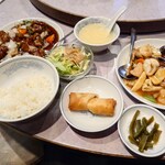 清香園 - ランチF（黒酢酢豚）1,200円+八宝菜1,500円、1人宴会状態に