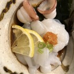 地魚料理 すし活 - 生の水タコをポン酢で