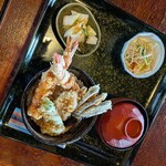 光る海 - ミニかにエビ天丼