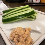 筑前屋 - モロキュウ(肉味噌) 320円