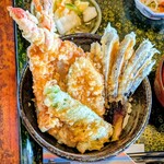 光る海 - ミニかにエビ天丼