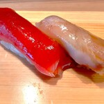 鮨とラーメン うおがしや 野毛 - 鮮やかな色合いのネタ