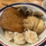 丸和前ラーメン - スジ　巾着　シュウマイ　丸天