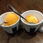 スープカレーlavi - オレンジシャーベット　500円/クーポンでデザートアイスサービス