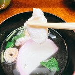 亀庄寿司 - 特上寿司（8貫)¥3,000  お吸い物の鯛