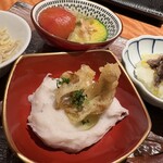 焼鳥あかぎ - 里芋のマッシュポテトと舞茸の天ぷら