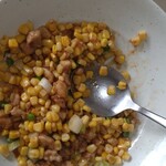 知味飯店 - 『コーンとネギの炒め物』。