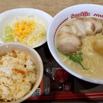 スガキヤ - 料理写真:肉入ラーメン五目・サラダセット 860円