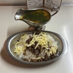 かれーの店 うどん  - オイスターオーシャン（1月限定プレミアムかれー）、ご飯大盛り、チーズ、スパイシーひき肉