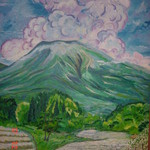 테우치 소바 시나노야 키치베에 - 店内装飾絵画（夏の貴婦人）東京都美術館出展作品　　　　８０号油彩画